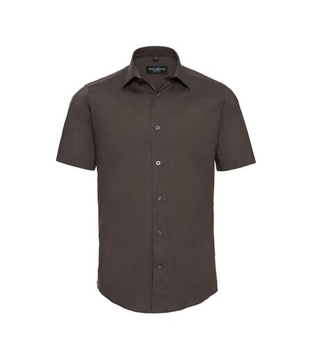 Chemise Manches Courtes Homme Chocolat Russell Collection