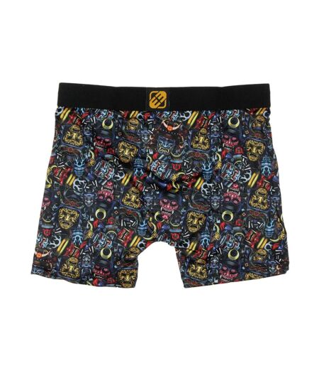 Boxer noir/bleu/jaune à imprimés homme freegun mas - l