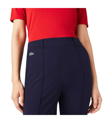 Womens/ladies Embroidered Logo Trousers Navy Blue Lacoste