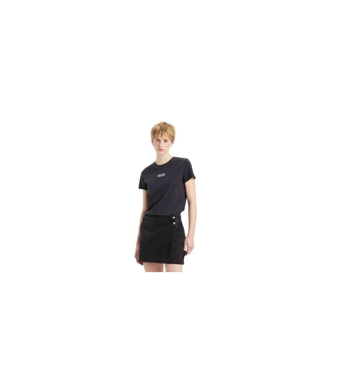 Womens/ladies The Perfect T-shirt Black Levis-1