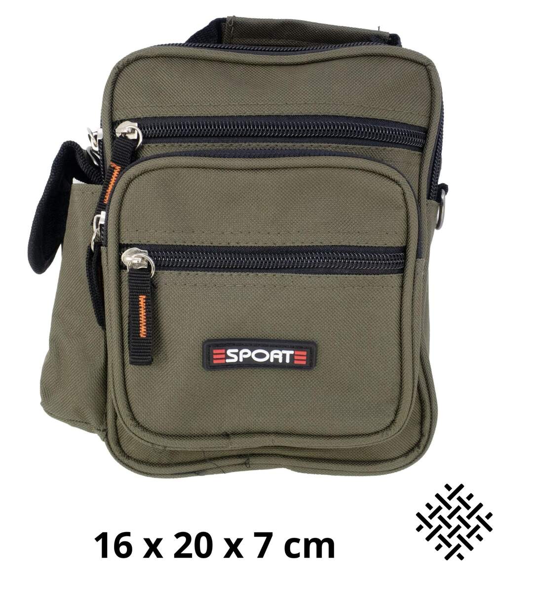 Sacoche bandoulière  Multi-Poches pour Homme - Synthétique kaki-1