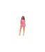 Womens/ladies Groovy Swirl Knitted Tie Neck Crop Top Pink Missy Empire-1