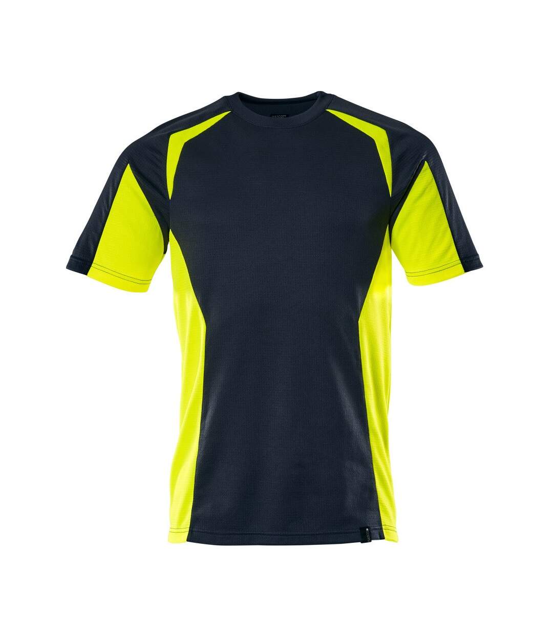 Mens Accelerate Safe T-shirt Dark Navy Yellow Mascot-1