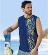 Pack of 2 Men's Graphic Tank Tops - Green Navy Atlas For Men