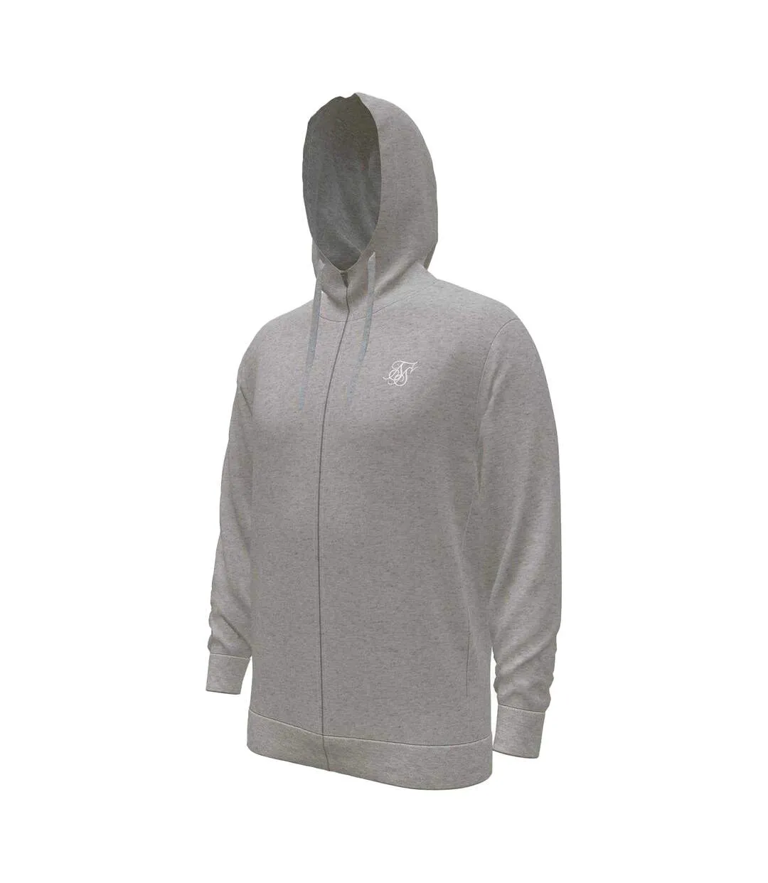 Veste À Capuche Homme Gris Chiné SikSilk-3