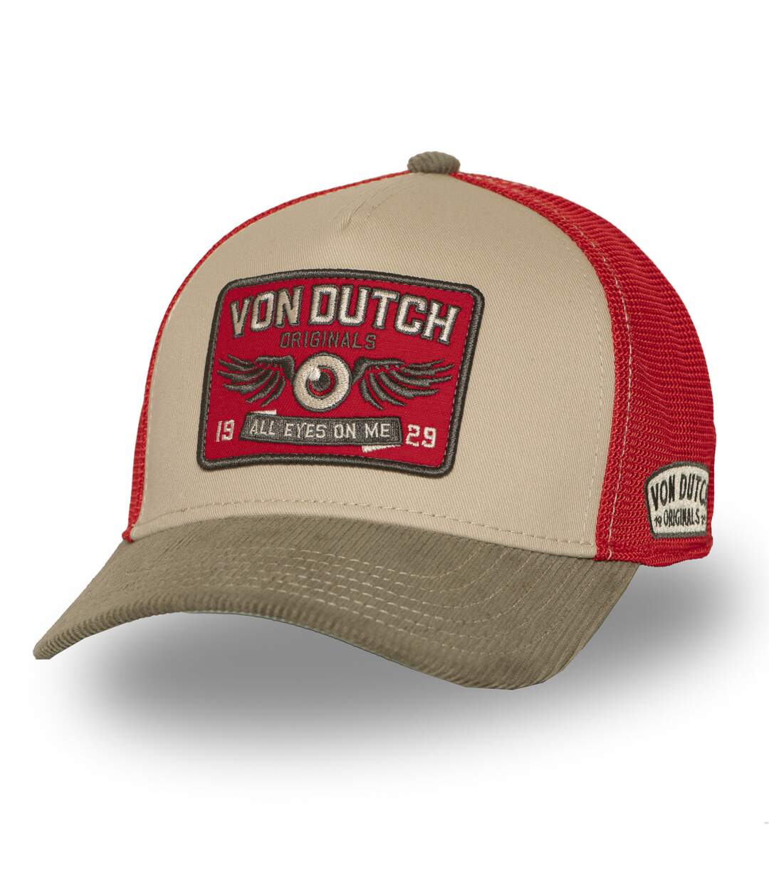 Casquette trucker avec filet adulte visière velours patch Semi-Curved Vondutch-1