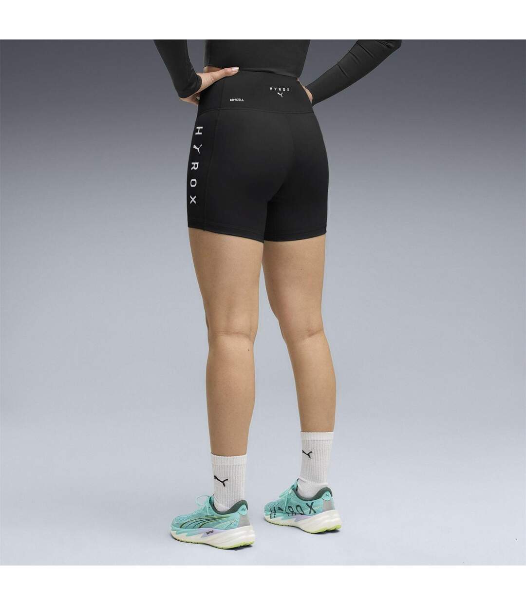 Womens/ladies Hyrox Compression Shorts Black Puma-4