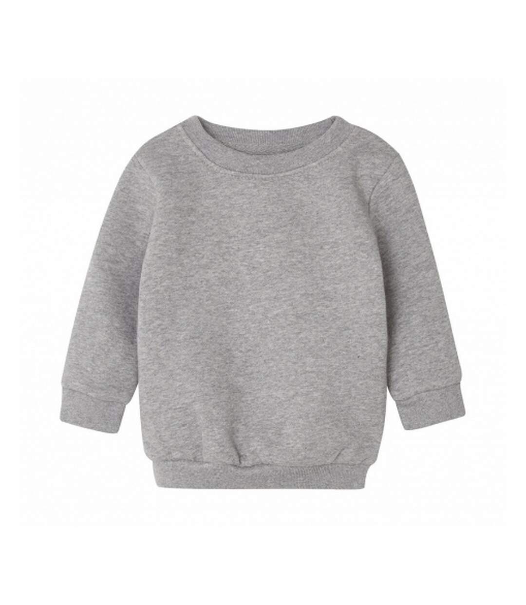 Sweat essential bébé gris chiné chiné Babybugz-1