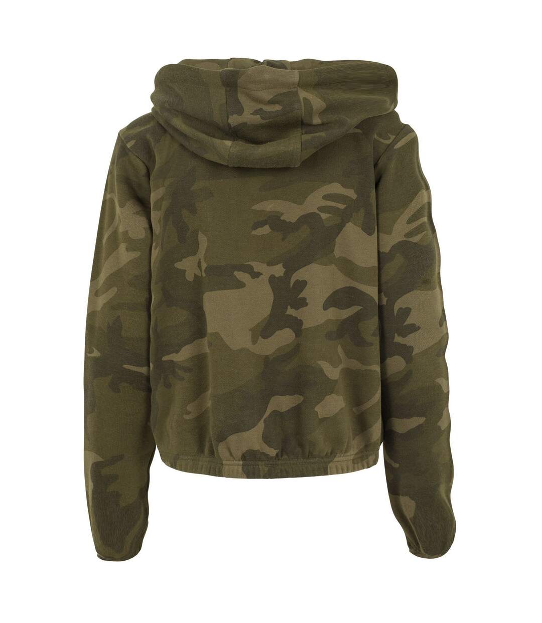 Sweat Court À Capuche Femme Vert Camouflage Build Your Brand-2