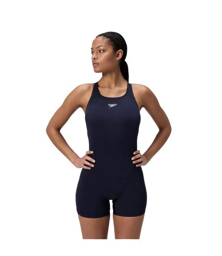 Maillot De Bain Shorty Uni Dos Nageur Femme Bleu Marine Speedo
