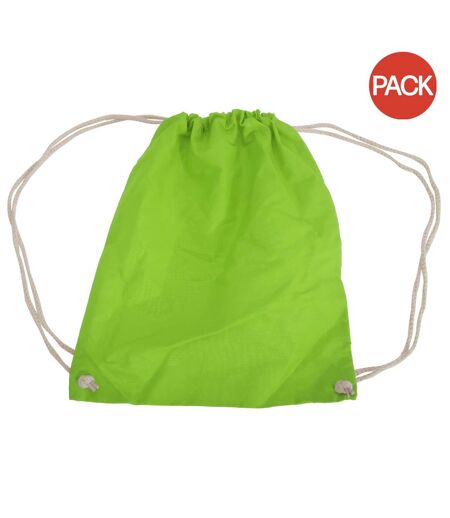 Lot de 2  Sac de gym 12 litres taille unique vert citron Westford Mill