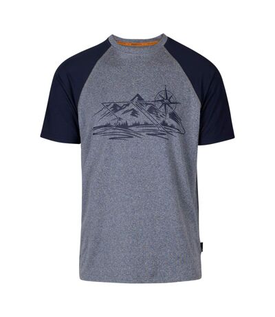 Mens fullmer mountain t-shirt navy marl Trespass