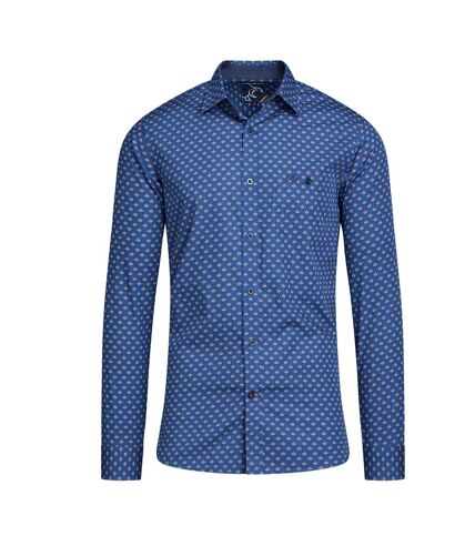 Chemise homme bleu marine / orange Raging Bull