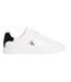 Womens/ladies Leather Low Trainers Bright White Black Calvin Klein-1
