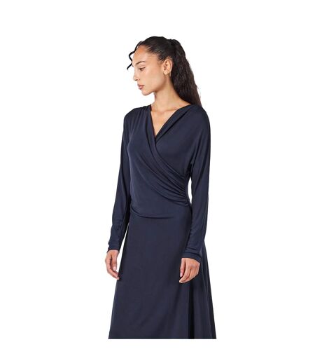 Robe Portefeuille Manches Longues Ettita Femme Bleu Foncé Boss
