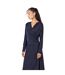Robe Portefeuille Manches Longues Ettita Femme Bleu Foncé Boss-4