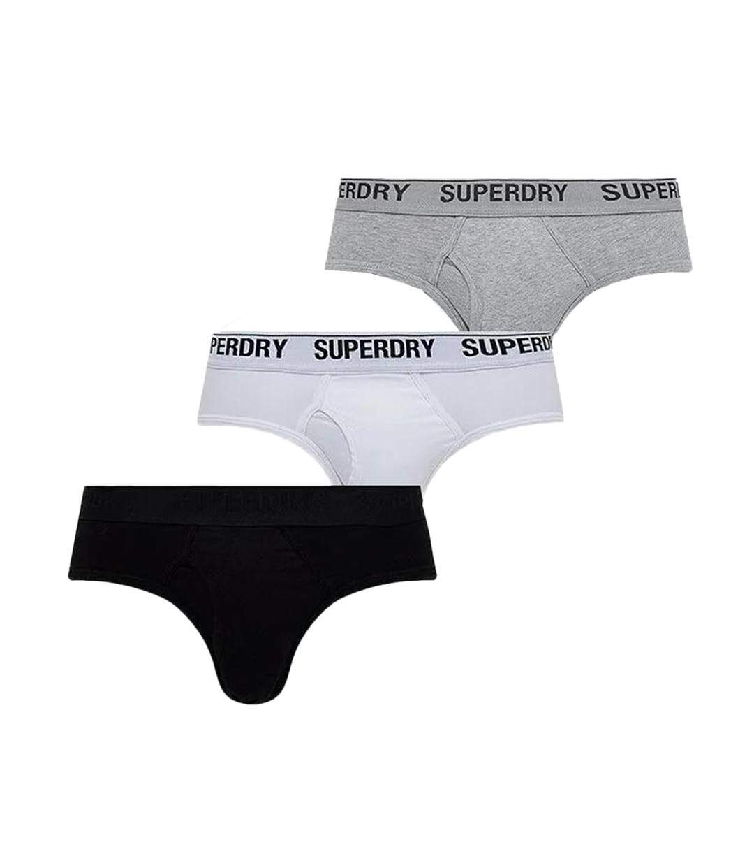 x3 Slips Noir/Gris/Blanc Homme Superdry M3110344A - L