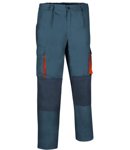 Pantalon de travail multipoches - Homme - DARKO - gris ciment - charbon et orange