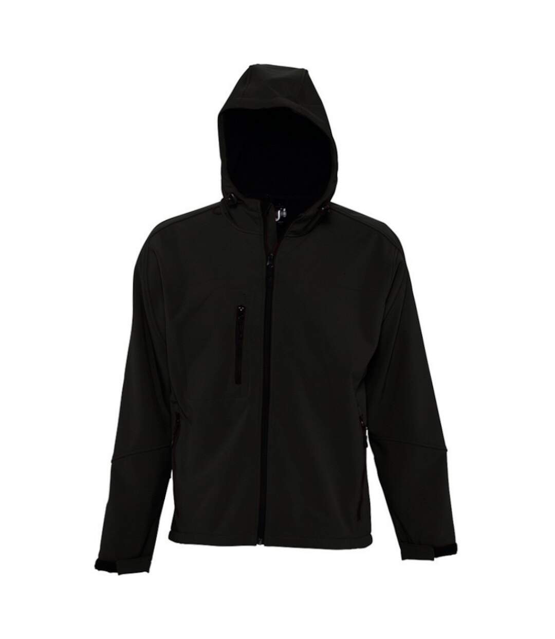 SOLS Mens Replay Hooded Soft Shell Jacket (Breathable, Windproof And Water Resistant) (Black)