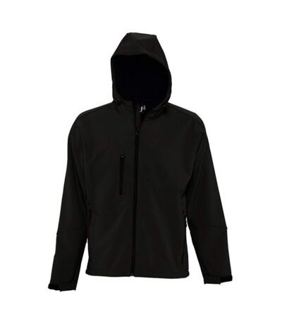 SOLS Mens Replay Hooded Soft Shell Jacket (Breathable, Windproof And Water Resistant) (Black) - UTPC410