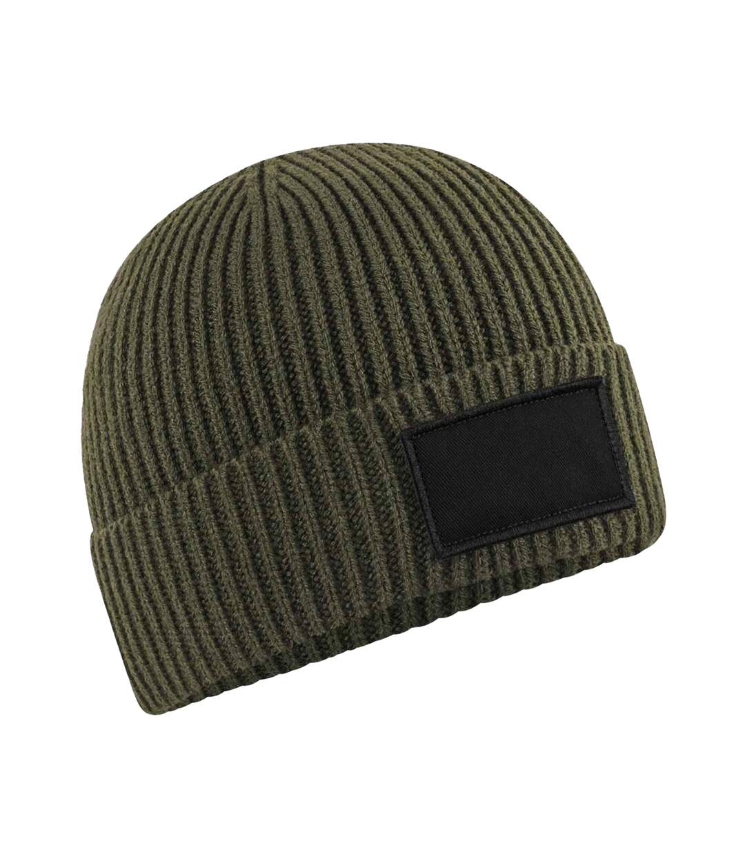 Bonnet Motif/style Écusson Fashion Vert Kaki Noir Beechfield-1