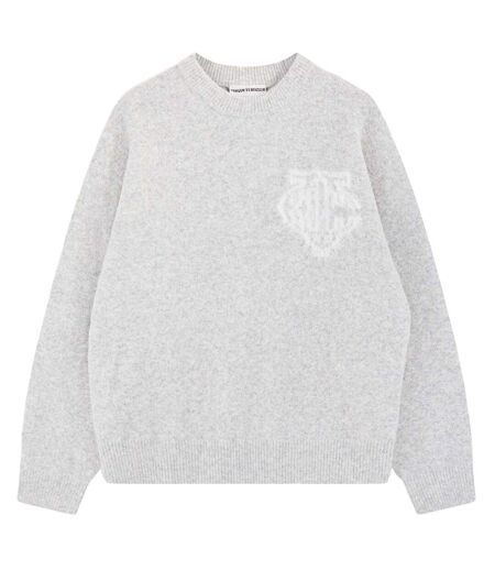 Womens/ladies Fluffy Winter Sweater Top Grey Couture