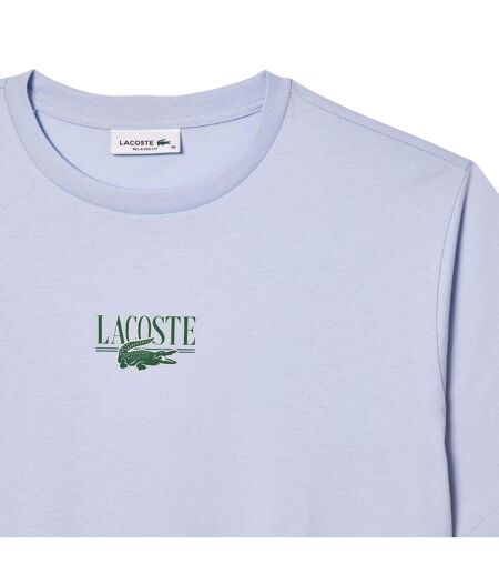 Womens/ladies Printed Cotton Relaxed Fit T-shirt Blue Lacoste