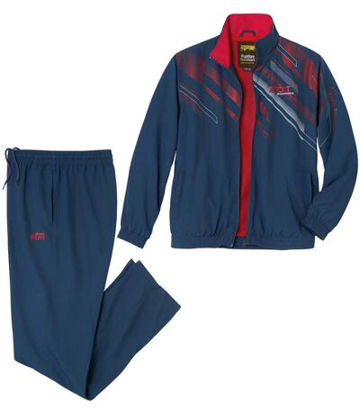 Men's Navy Microfiber Tracksuit - Elasticated Waist 