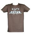 T-shirt homme manches courtes - Super papy - marron chocolat
