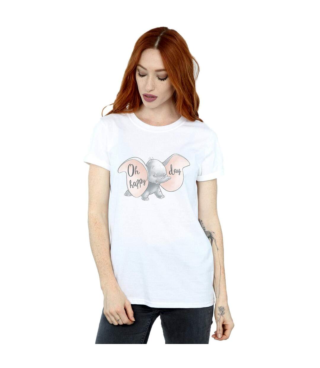 Disney - T-shirt DUMBO HAPPY DAY - Femme (Blanc) - UTBI17002-2