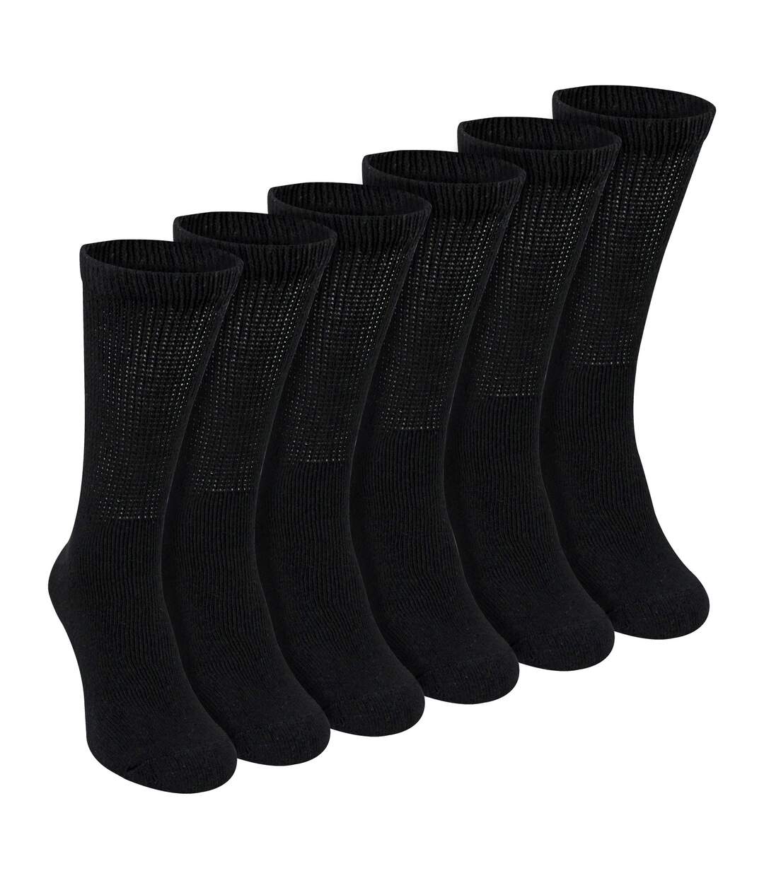 6 Pairs Mens Cotton Diabetic Socks - Soft Non Binding Everyday Comfort Socks-1