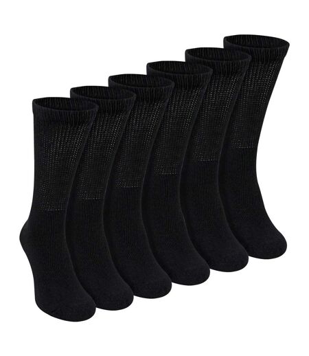 6 Pairs Mens Cotton Diabetic Socks - Soft Non Binding Everyday Comfort Socks