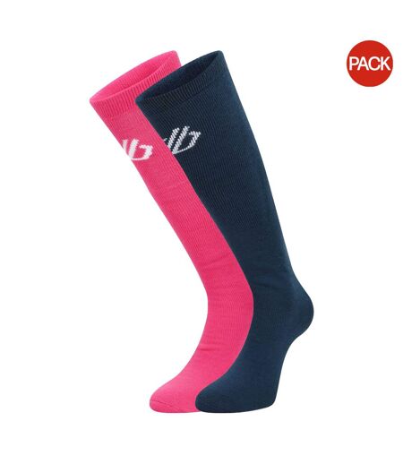 Pack of 2  Unisex adult socks  pure pink/moonlight denim Dare 2B