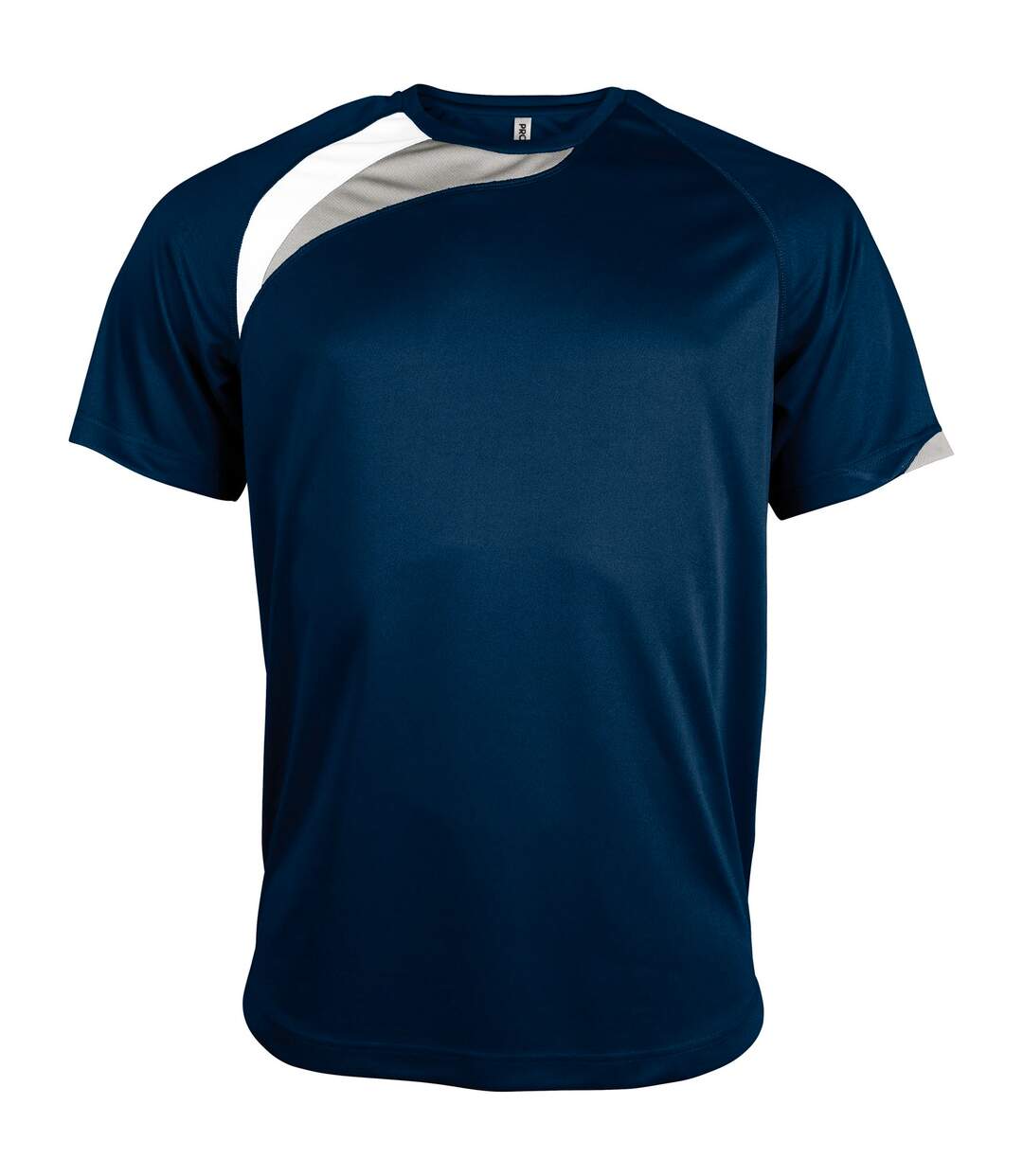 T-shirt sport à manches courtes homme bleu marine/blanc/gris Kariban Proact