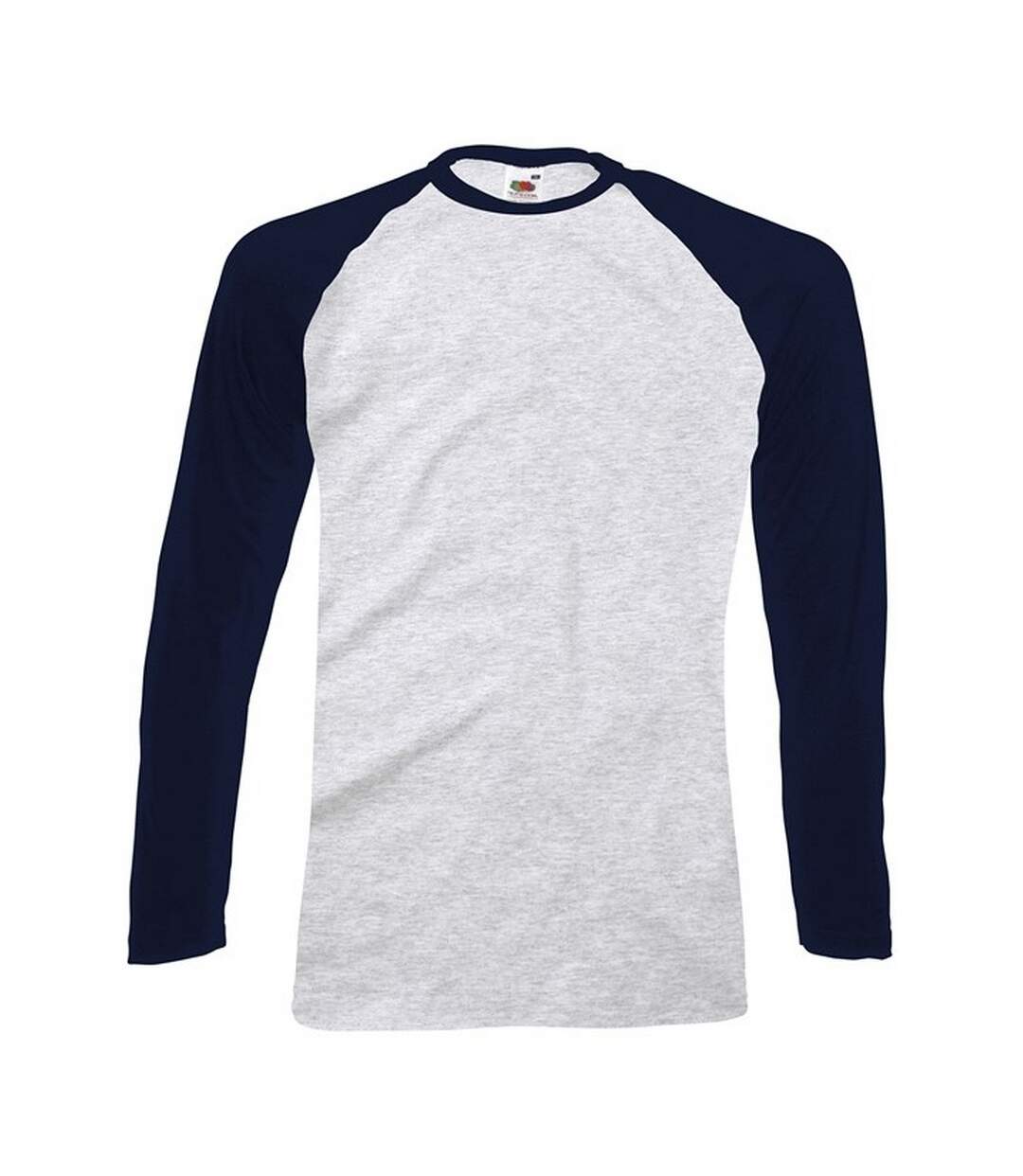 T-shirt homme gris / bleu marine foncé Fruit of the Loom-1