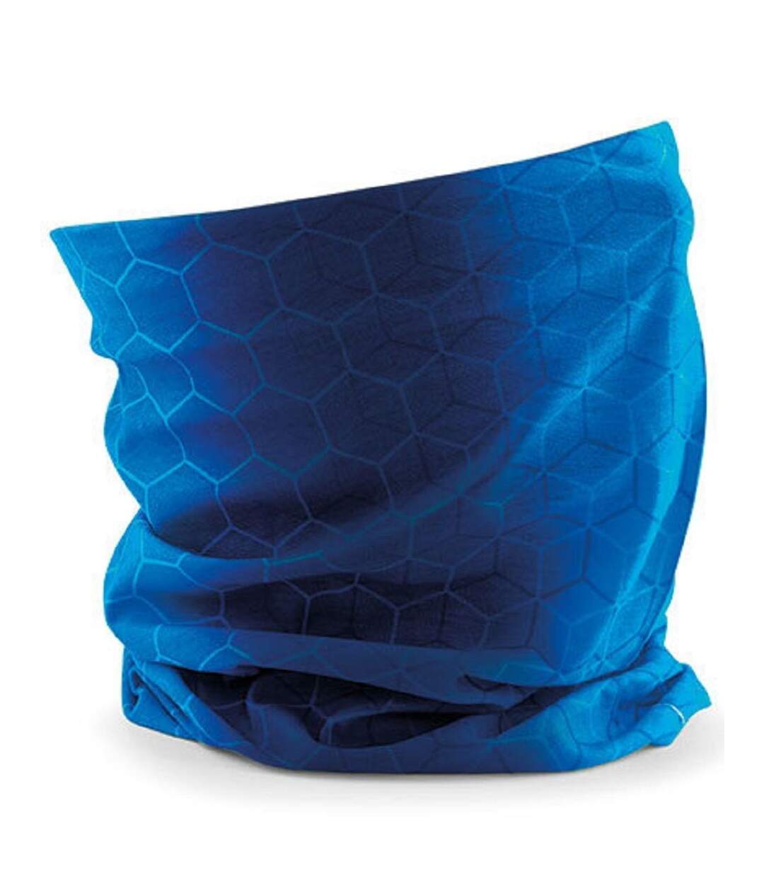 Echarpe tubulaire - tour de cou avec motifs géométriques - B904 - bleu-2