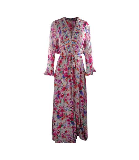 Womens/ladies Rosetto Gardenia Silk Robe Multicoloured Inoa