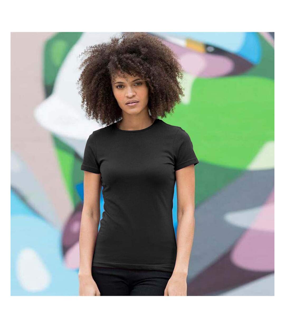 Feel good t-shirt étirable à manches courtes femme noir Skinni Fit