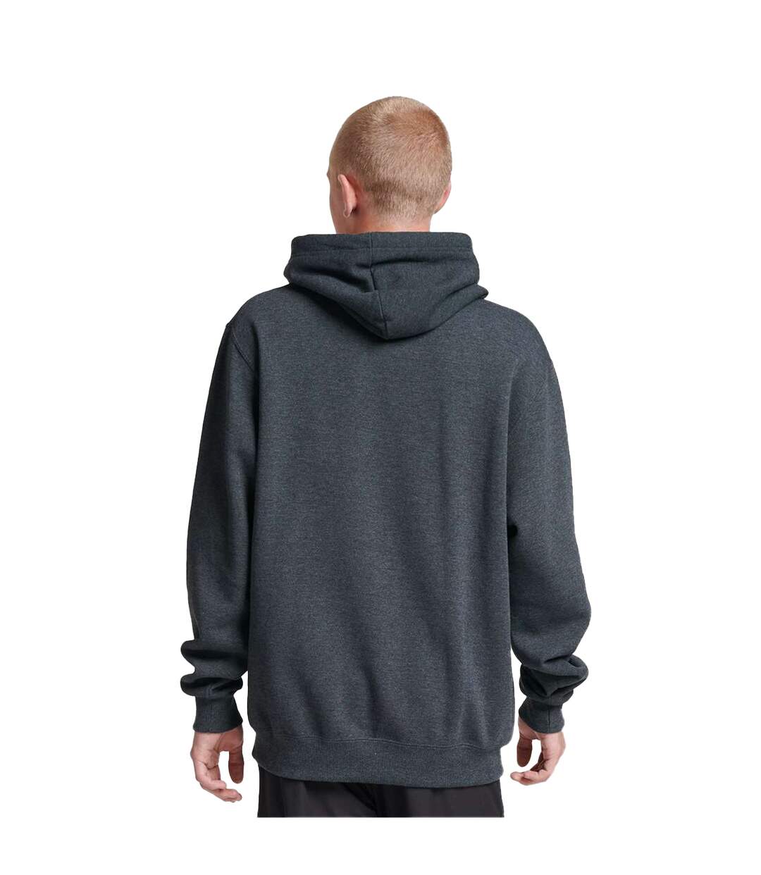Unisex Adult Eco Premium Hoodie Black Ink Heather Jerzees-4