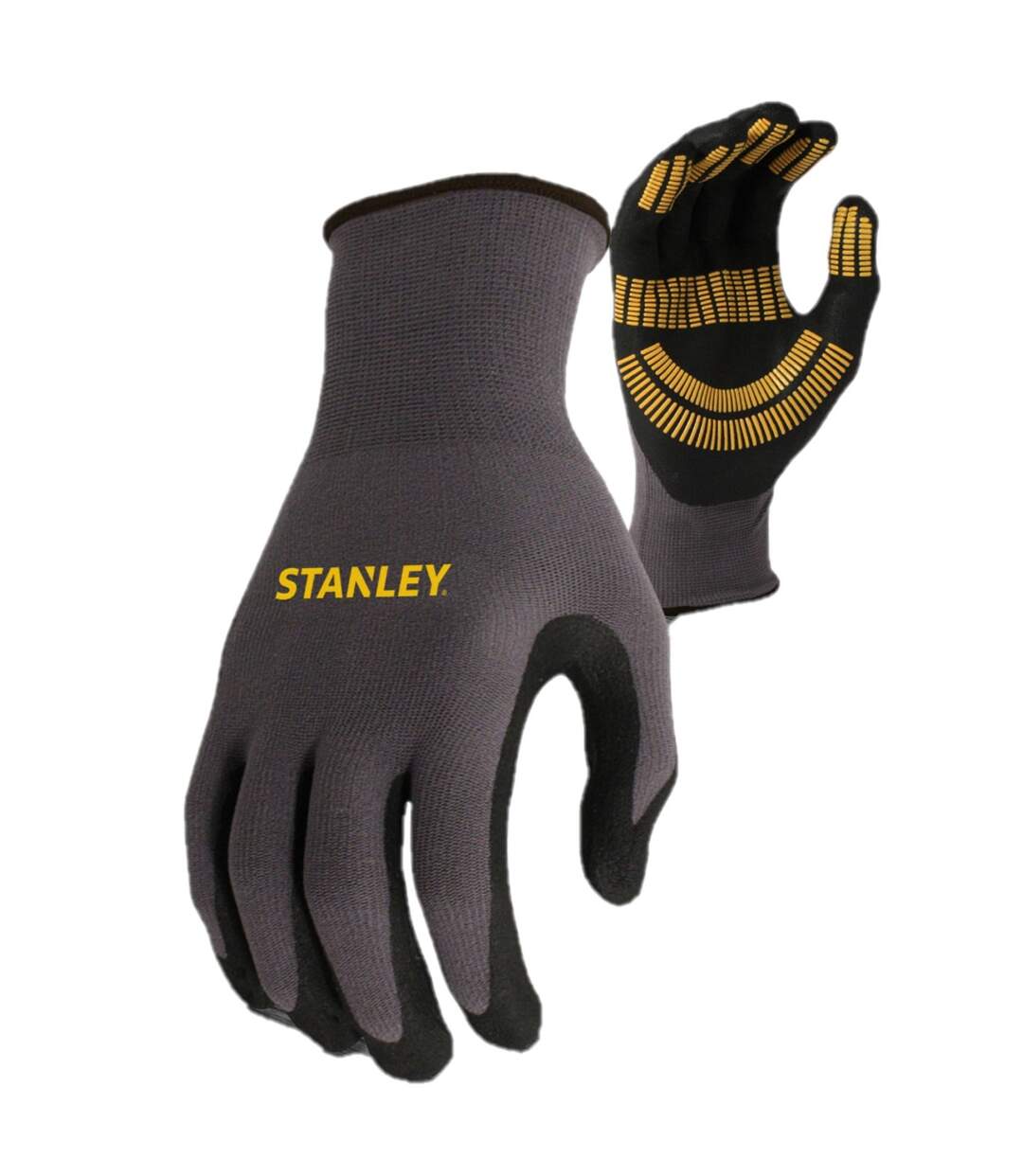 Unisex adult gripper razor thread safety gloves m grey/black/yellow Stanley-1