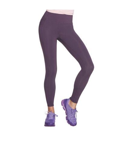 Womens/ladies gowalk wear high waist leggings dark purple Skechers