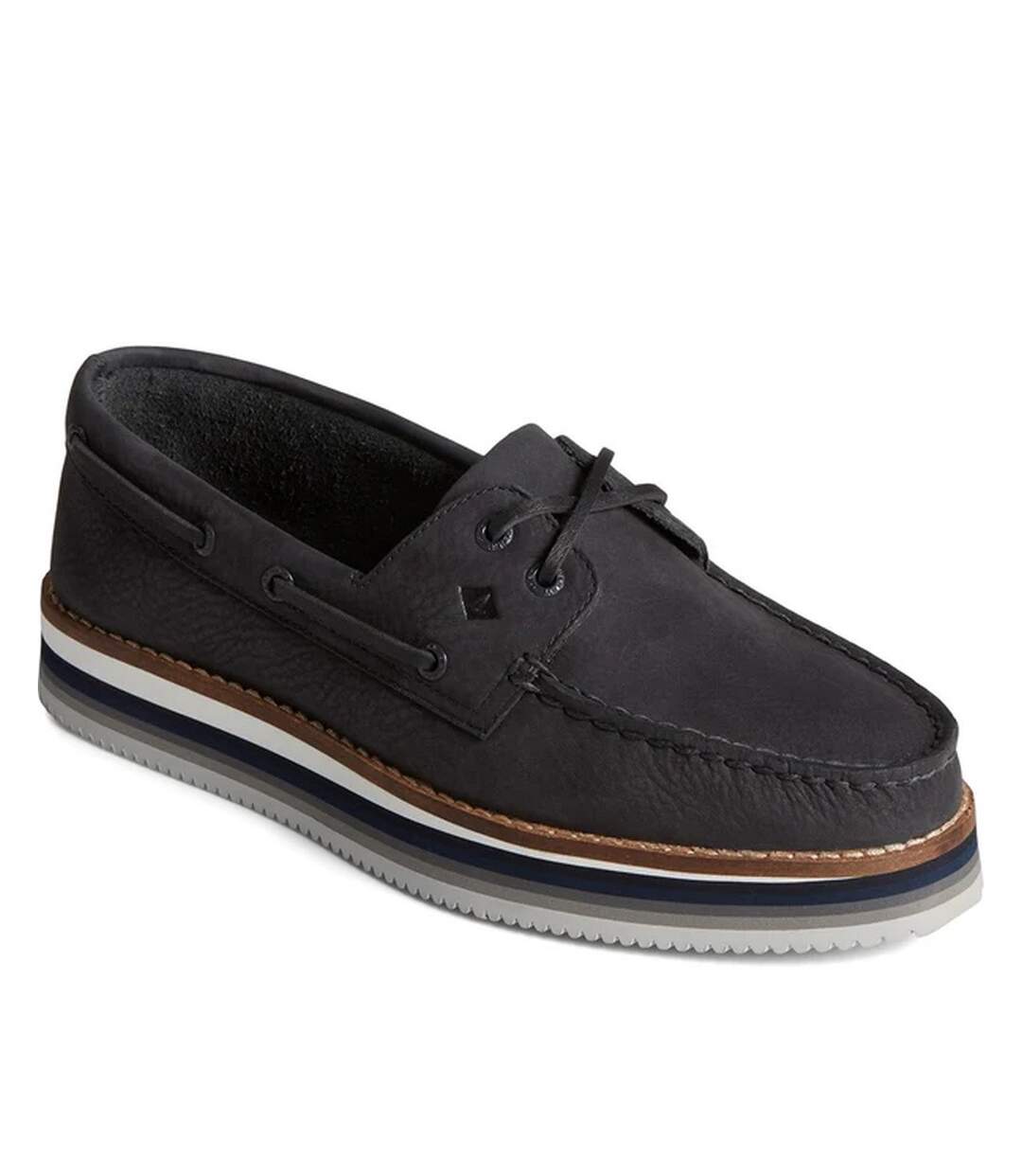 Chaussures Bateau Authentic Original Stacked Femme Noir Sperry-1