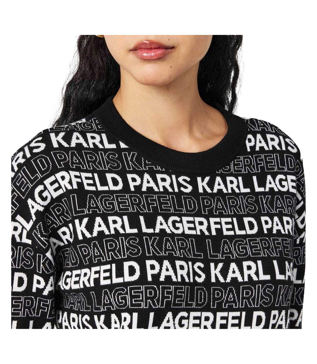 Womens/ladies Regular Long-sleeved Jumper Black Karl Lagerfeld-4