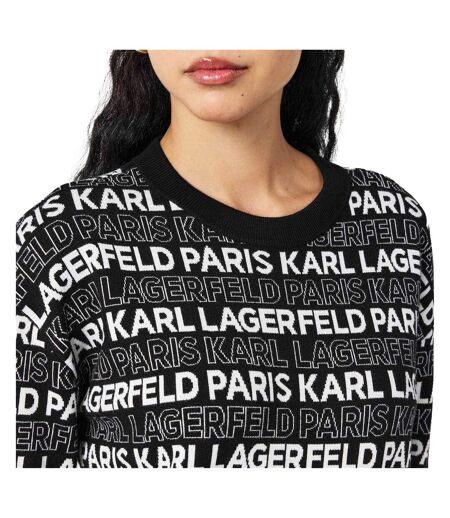 Womens/ladies Regular Long-sleeved Jumper Black Karl Lagerfeld