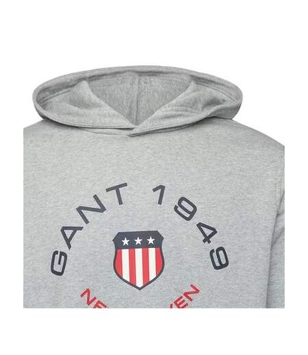 Mens 1949 Pullover Hoodie Light Grey Gant