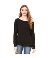 Bella + Canvas Womens/Ladies Sponge Fleece Wide Neck Sweatshirt (Black)