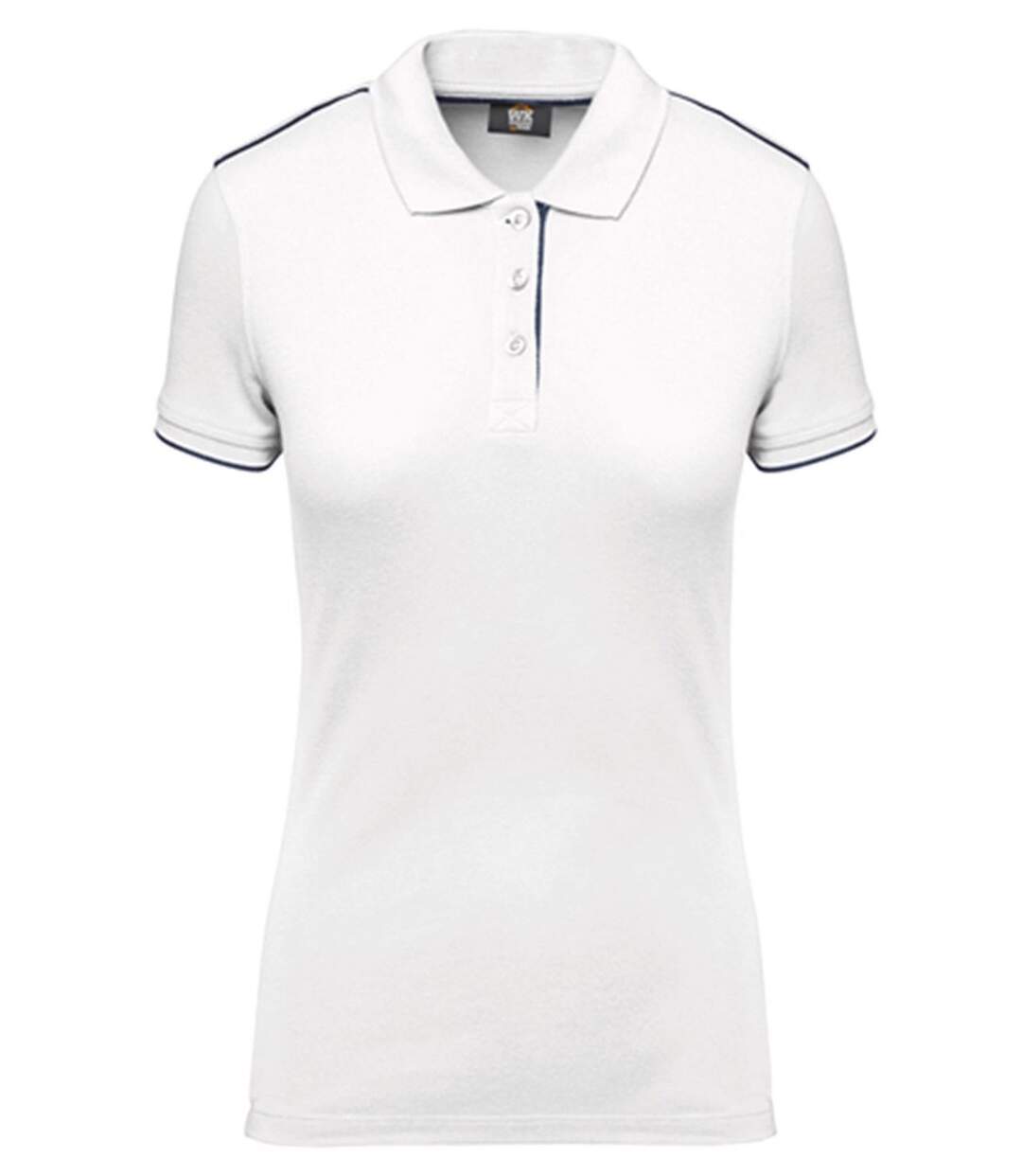 Polo professionnel DayToDay pour femme - WK271 - blanc et bleu marine