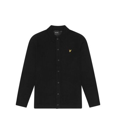 Mens double knit shirt jet black Lyle & Scott