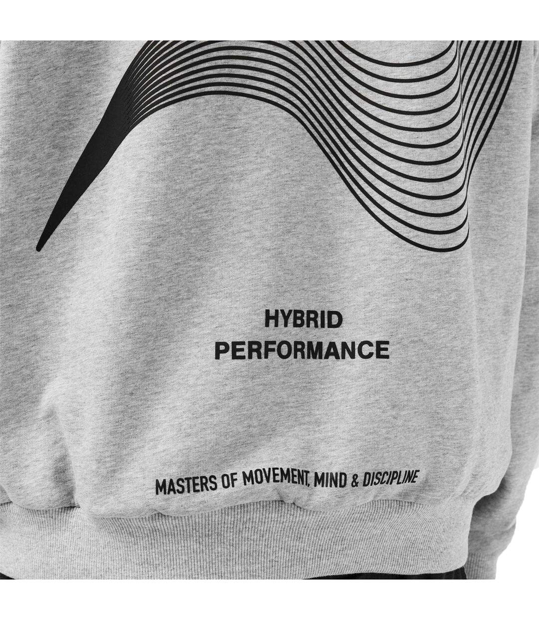 Mens Moisture Wicking Hoodie Grey Marl Hybrid Performance-4