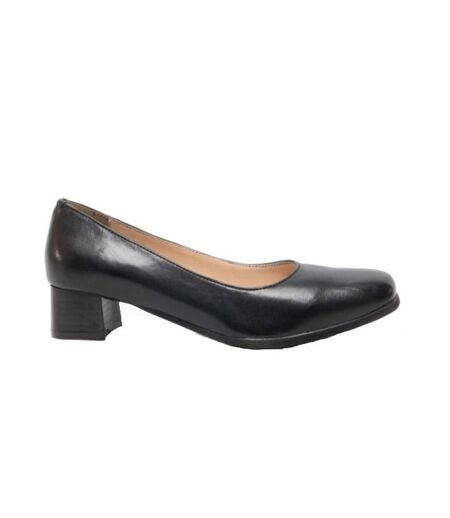 Amblers Walford Ladies Leather Court / Womens Shoes (Black)